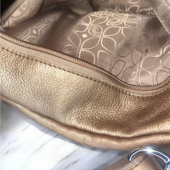 Vintage Fossil Sutter metallic bronze leather crossbody Y2k - Picture 4 of 15